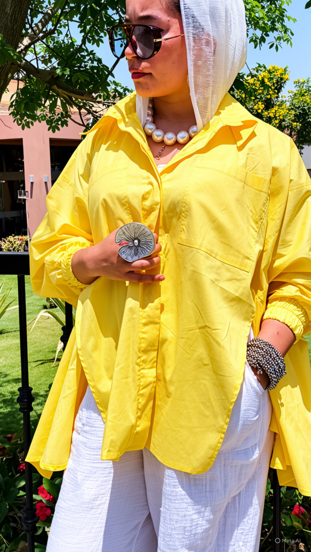 Poplin Shirt in yellow “ بُوبلين"