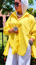 Poplin Shirt in yellow “ بُوبلين"