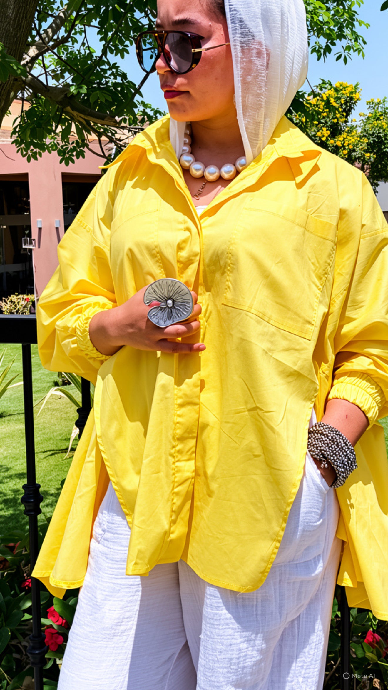 Poplin Shirt in yellow “ بُوبلين"