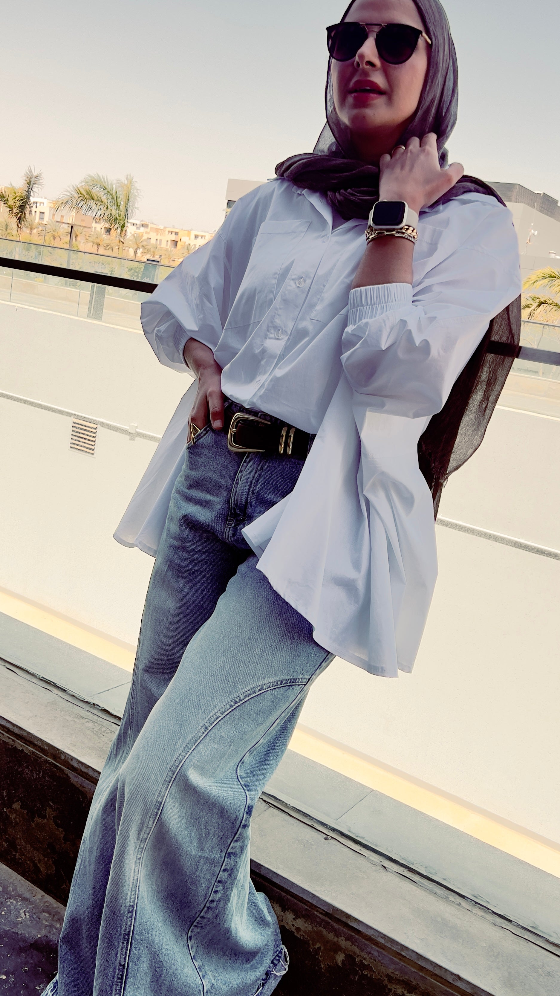 Poplin Shirt in white “ بُوبلين"