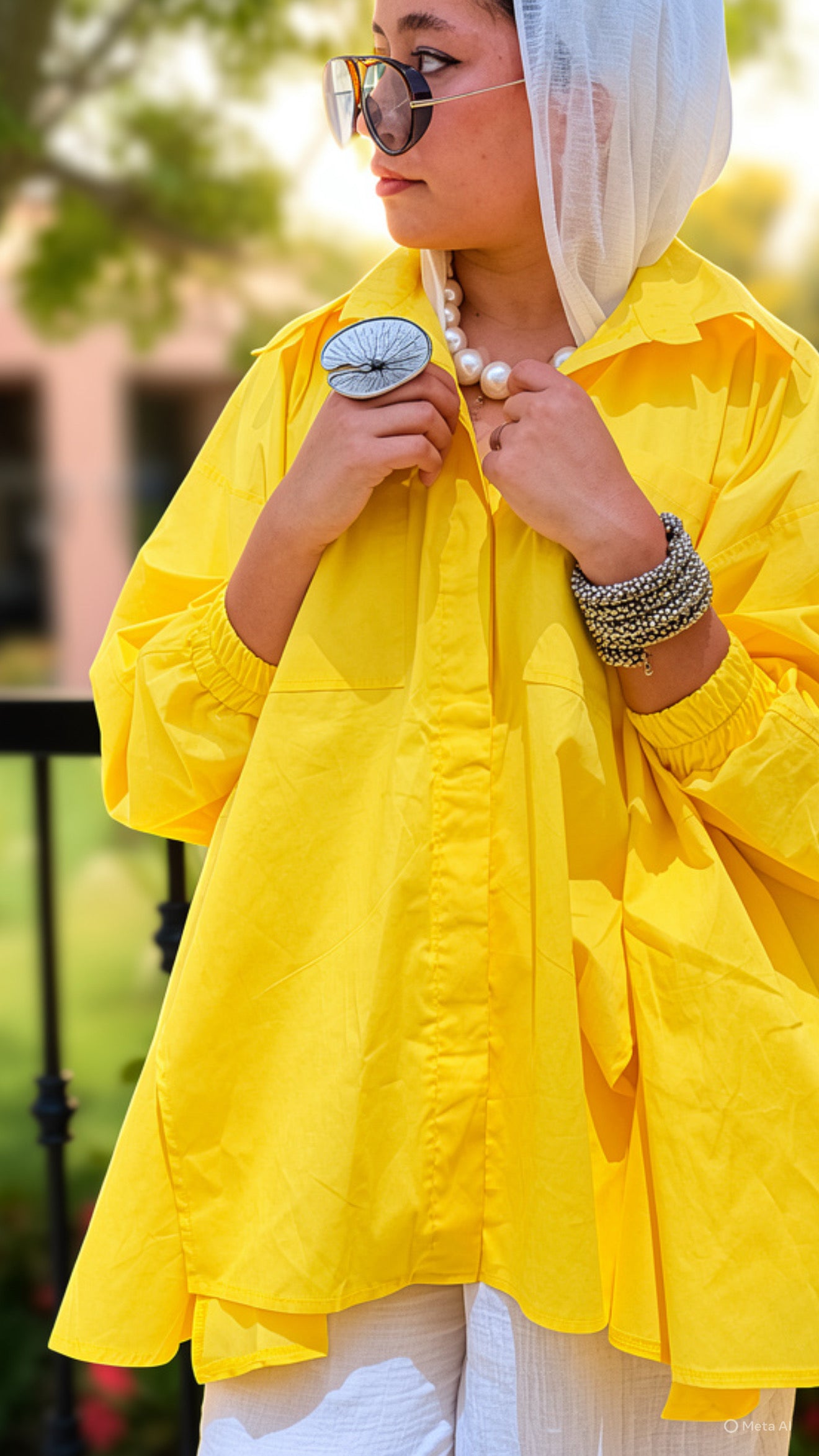 Poplin Shirt in yellow “ بُوبلين"