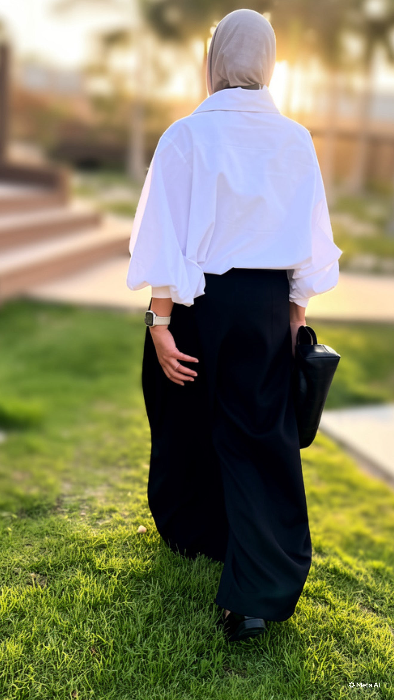 Puffy Sleeves Gabardine Shirt
