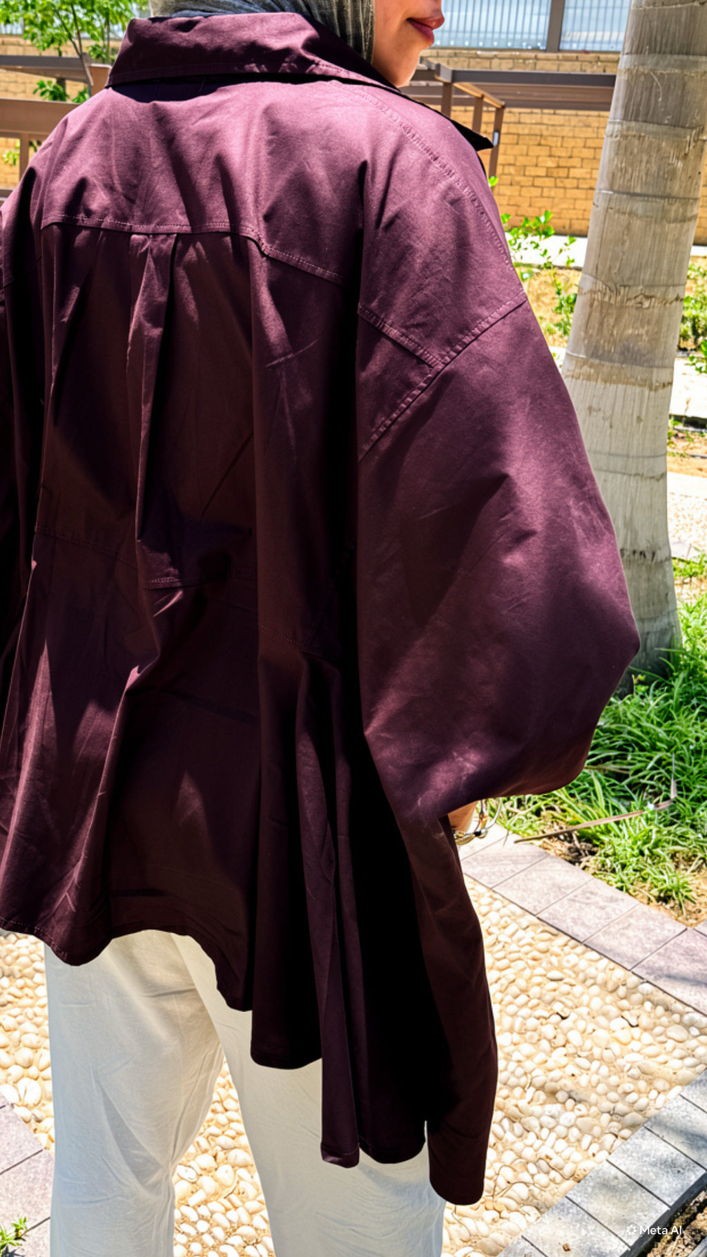 Poplin shirt in brown"بُوبلين"